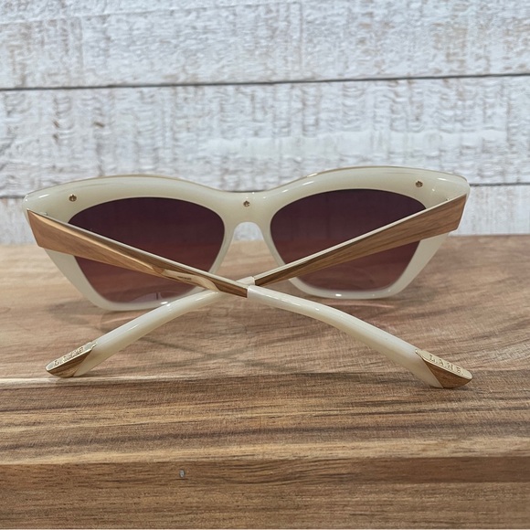 L.A.M.B. by Gwen Stefani LA507 Sunglasses Cat Eye Bone Gold (NWOT) 54-15-135 - Picture 3 of 15